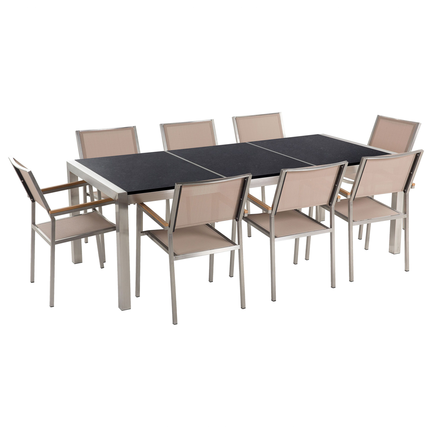 Beliani - GROSSETO - Tuinset voor 8 - Beige - Graniet