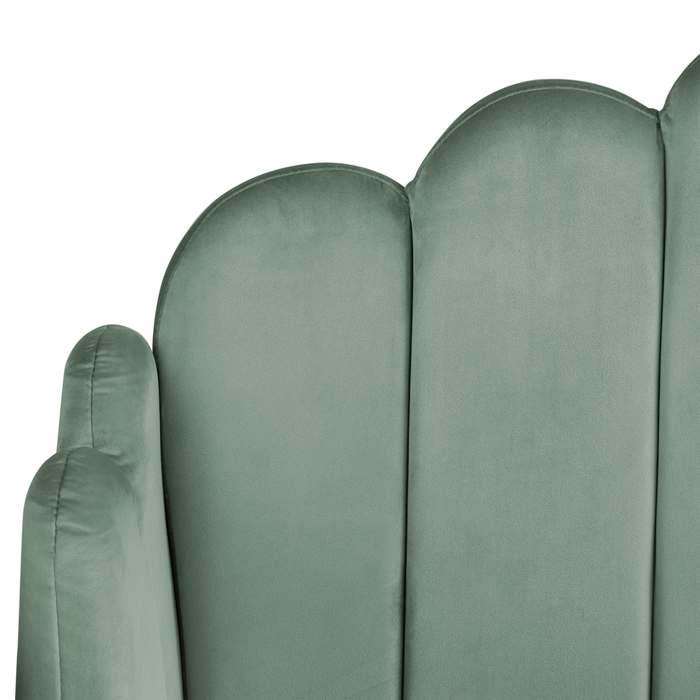 Beliani - AMBILLOU - Tweepersoonsbed - Groen - 140 x 200 cm - Fluweel