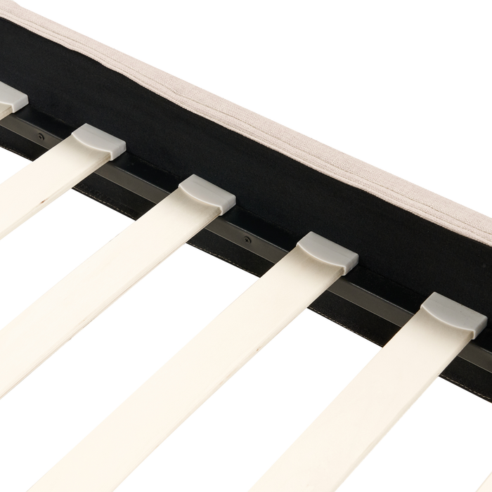 Beliani-FITOU -Tweepersoonsbed-Zandbeige-140 x 200 cm-Polyester