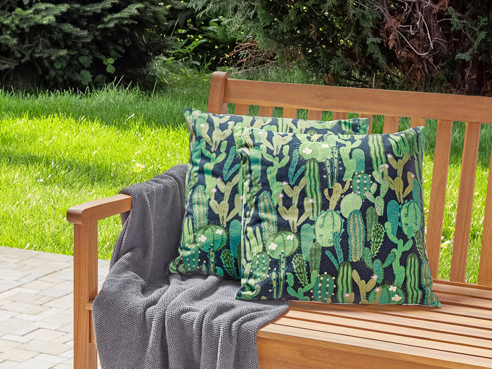 Beliani-VIOZENE-Tuinkussen set van 2-Groen-45 x 45 cm-Polyester
