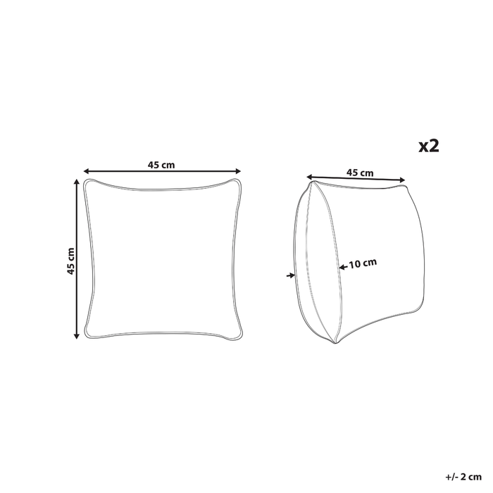 Beliani-TERMINI-Tuinkussen set van 2-Lichtgroen-45 x 45 cm-Polyester