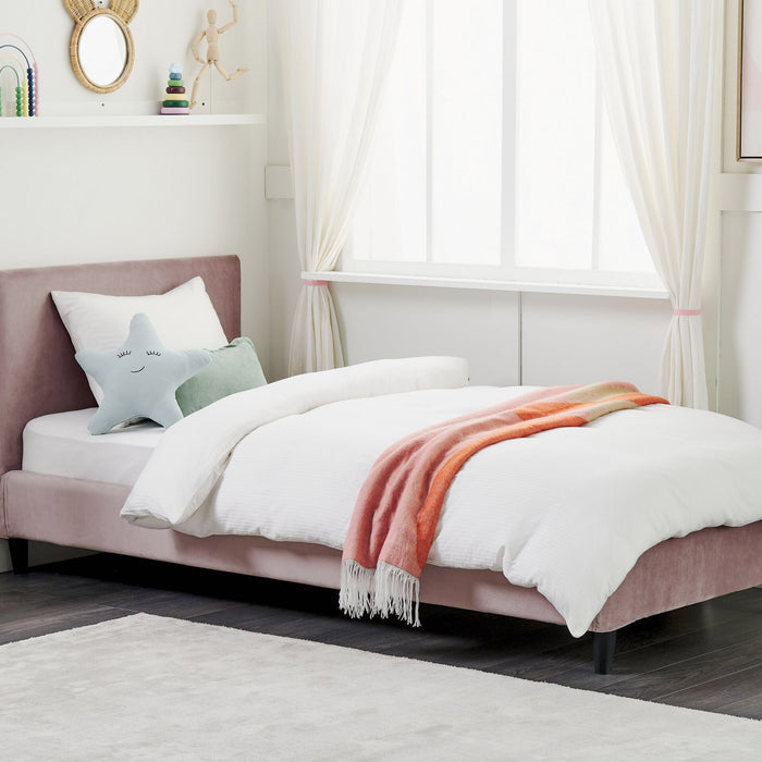 Beliani - FITOU - Bekleding bed - Roze - 90 x 200 cm - Fluweel