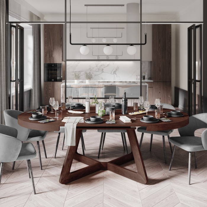 Windsor & Co Bodil Eettafel Uitschuifbaar Ø 130/230 cm - Walnoot