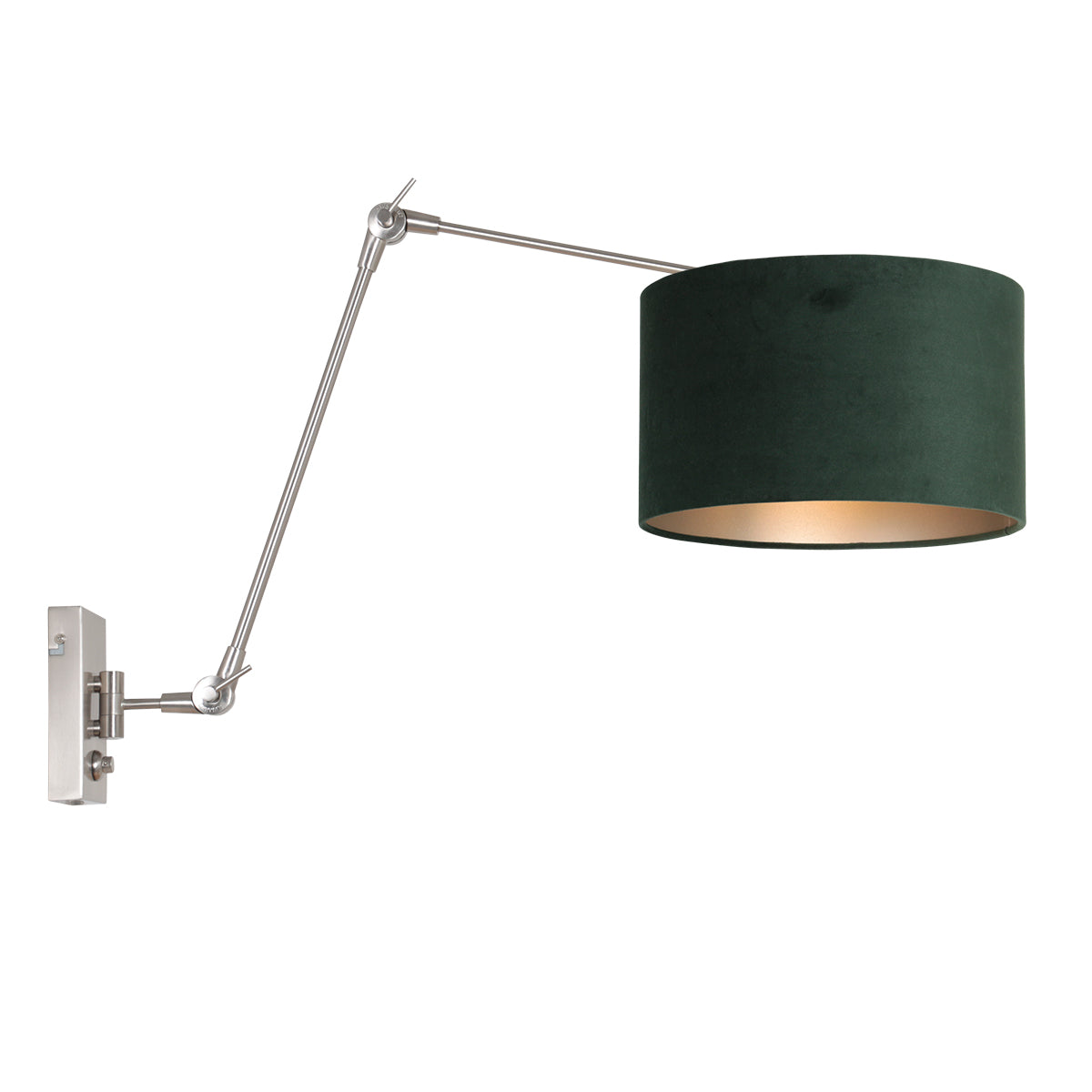 Steinhauer - wandlamp - Prestige Chic - staal - metaal velours stof - schemerlamp - E27 - 8109ST