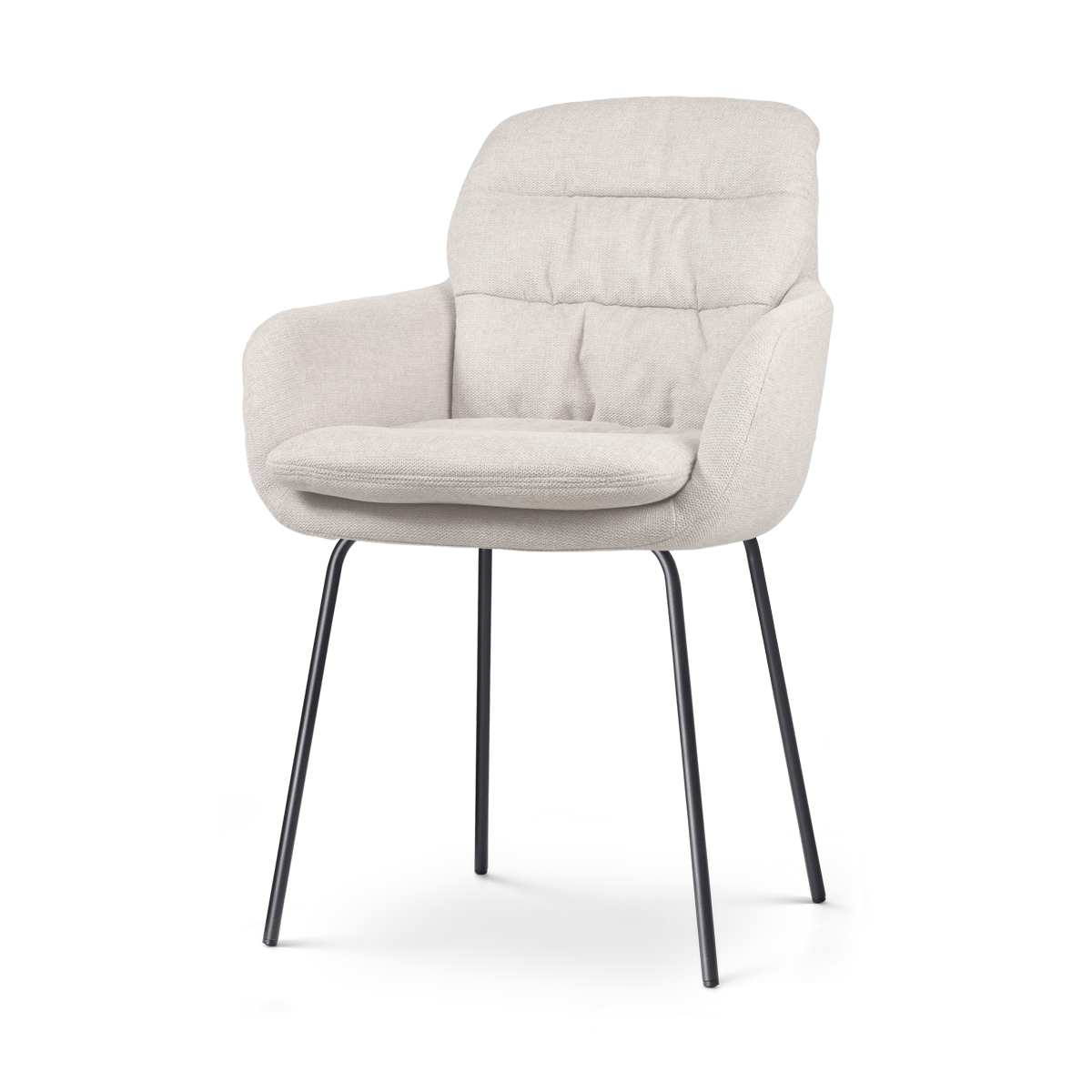 Nolon Nora-Mia Eetkamerstoel Beige - met Armleuning - Zwart