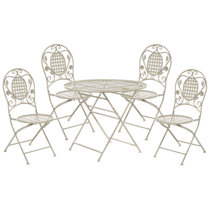 Beliani - BIVIO - Tuinset voor 4 - Wit - IJzer