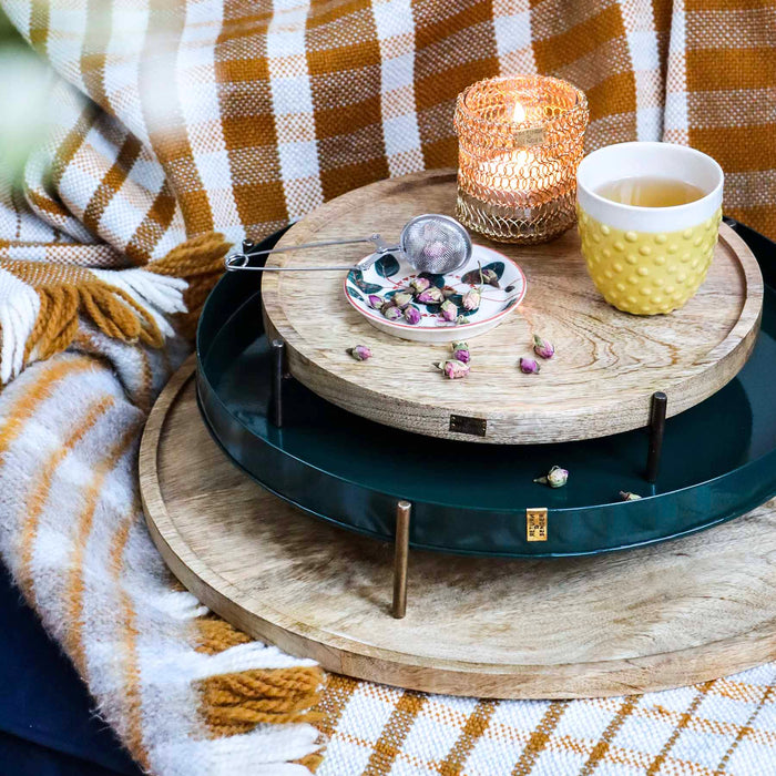 Return to Sender Dienblad Mangohout Ø 49 cm