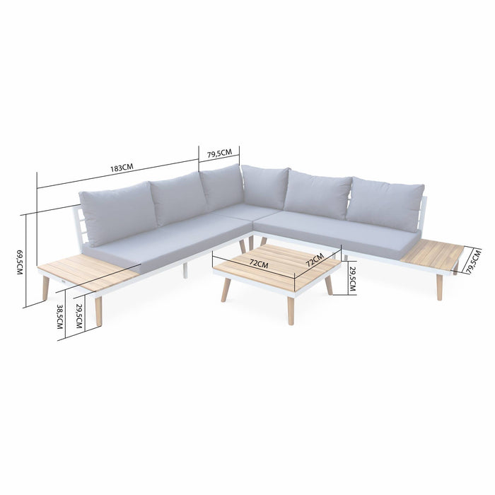 sweeek - Houten hoek loungeset 5 plaatsen - Buenos Aires