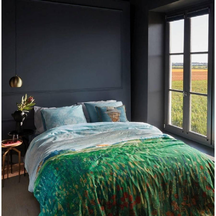 Beddinghouse x Van Gogh Museum Field Poppies overtrek 240x220 - groen