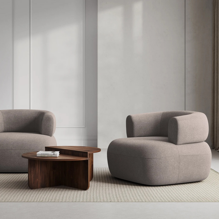 Micadoni Home Jenny Fauteuil Bouclé - Lichtbruin