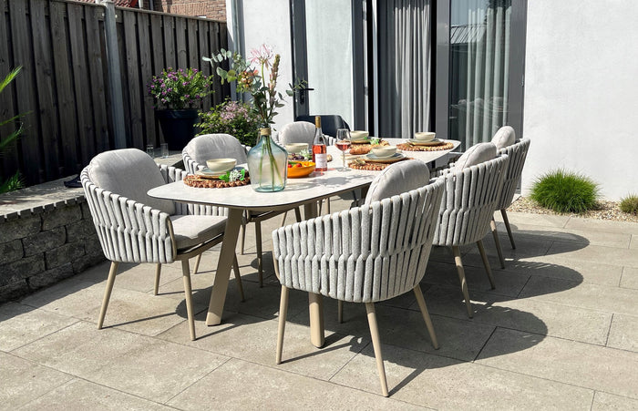 Taste Manolo tuintafel 240x103 cm. - Deens ovaal - Latte