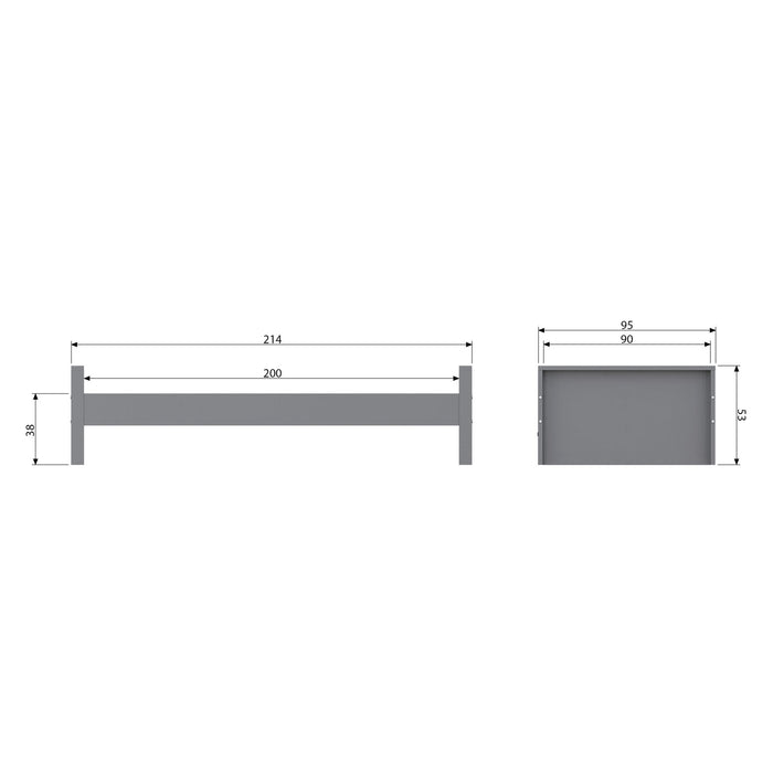 WOOOD Morris Bed Incl. Bedlade|Lattenrol - Grenen - Leem - 90x200