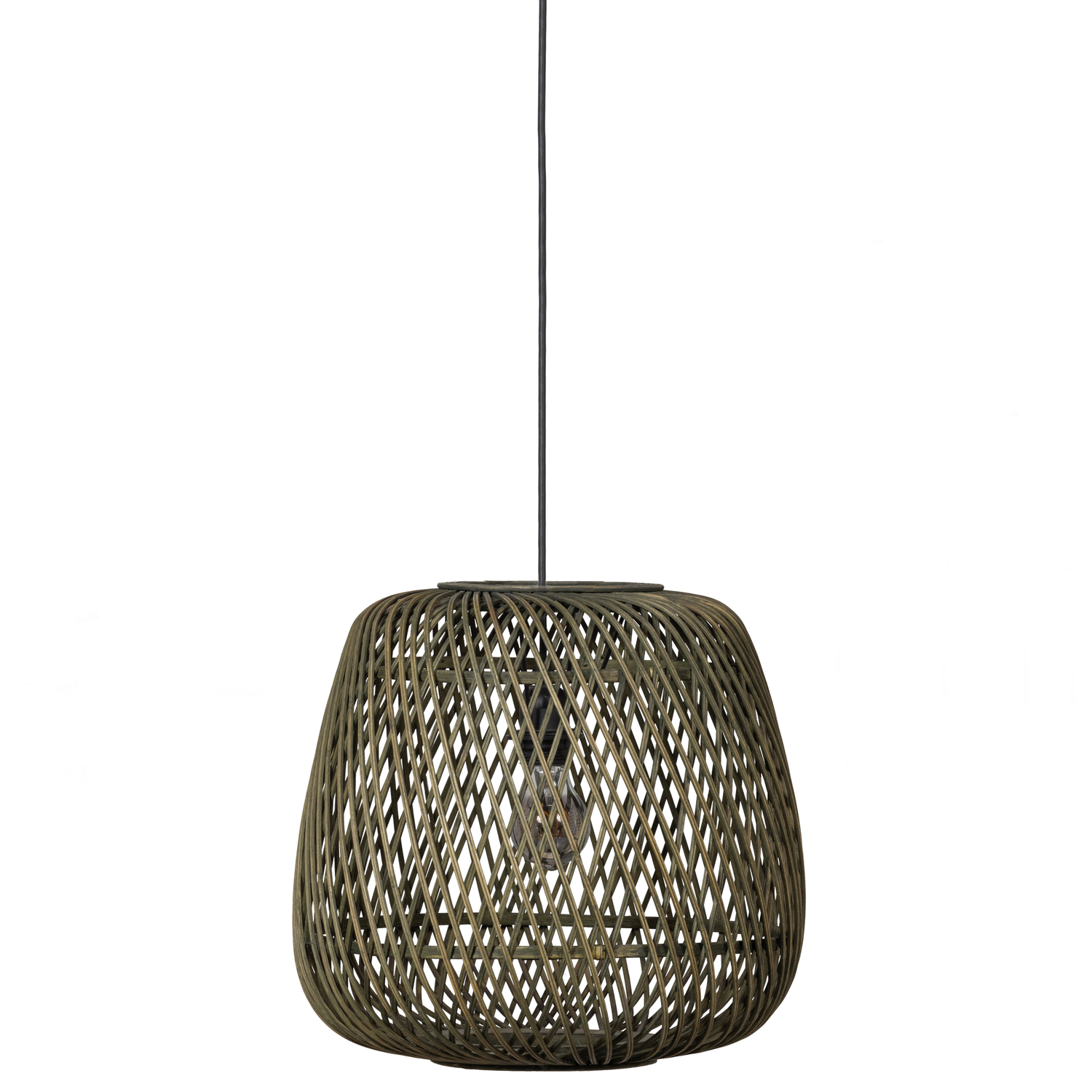 WOOOD Moza Hanglamp - Bamboe - Groen - 36x36x36