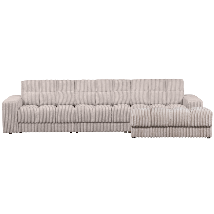 WOOOD Second Date Chaise Longue Rechts - Grove Ribstof - Naturel