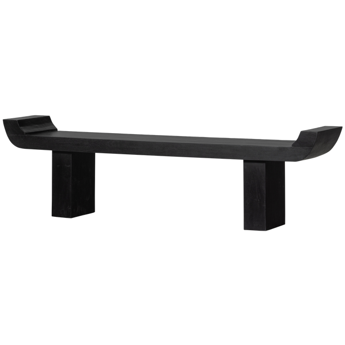 WOOOD Lox Bankje - Hout - Zwart - 35x183x53