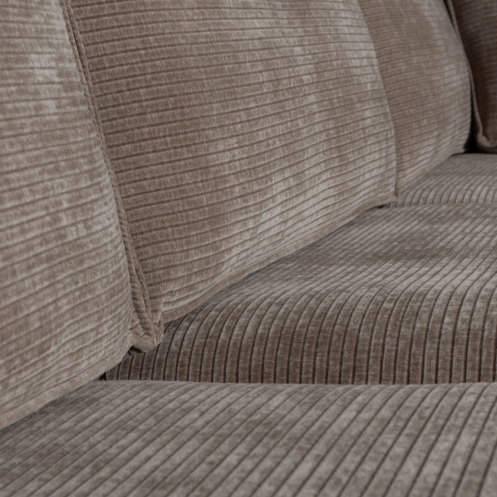 WOOOD Hajo Hoekbank Rechts - Rib - Taupe - 84x283x197