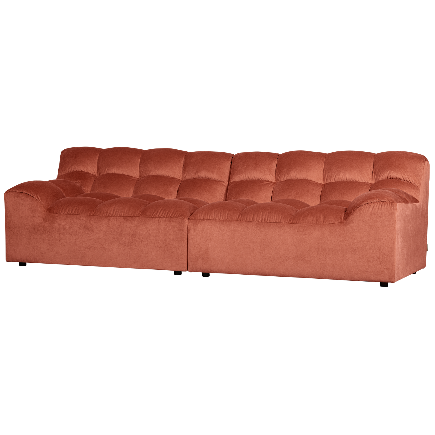 WOOOD Allure 3-Zits Bank - Gewassen Fluweel - Blush - 79x280x86