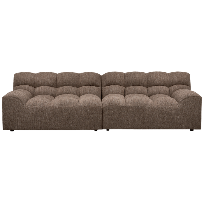 WOOOD Allure 3-Zits Bank - Geweven Stof - Donkerbruin - 79x280x86