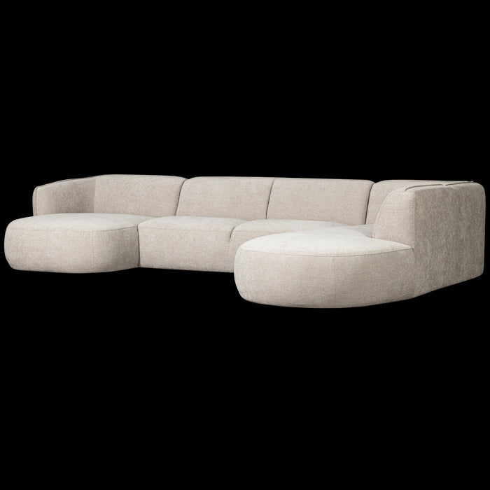 WOOOD Polly Bank Rechts- Polyester - Zand - 71x353x150|245