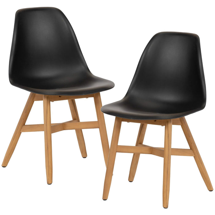 WOOOD Lotus Tuinstoel - Teak|Propyleen - Zwart - Set van 2