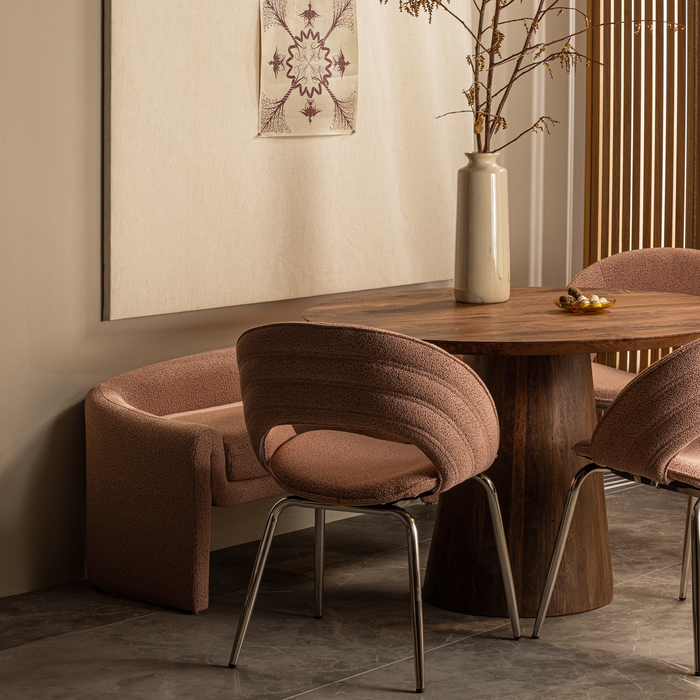 WOOOD Zone Bankje - Polyester - Rose Dust - 58x160x55