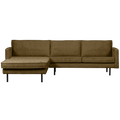 WOOOD Chaise Longue Links Rodeo - Velvet - Brass - 85x300x155