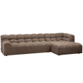 WOOOD Allure Chaise Longue Bank Rechts - Polyester - Bruin -79x324x165