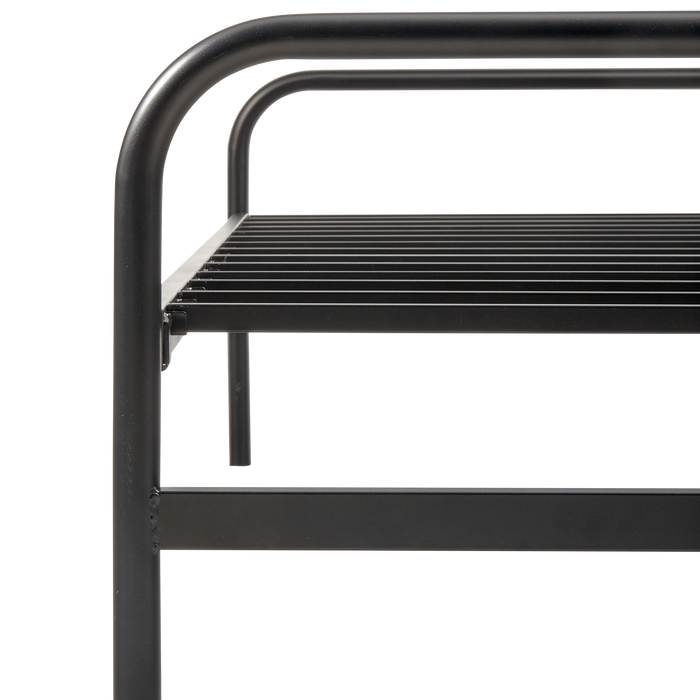 WOOOD Lucy Eenpersoonsbed - Metaal - Zwart - 57x95x206