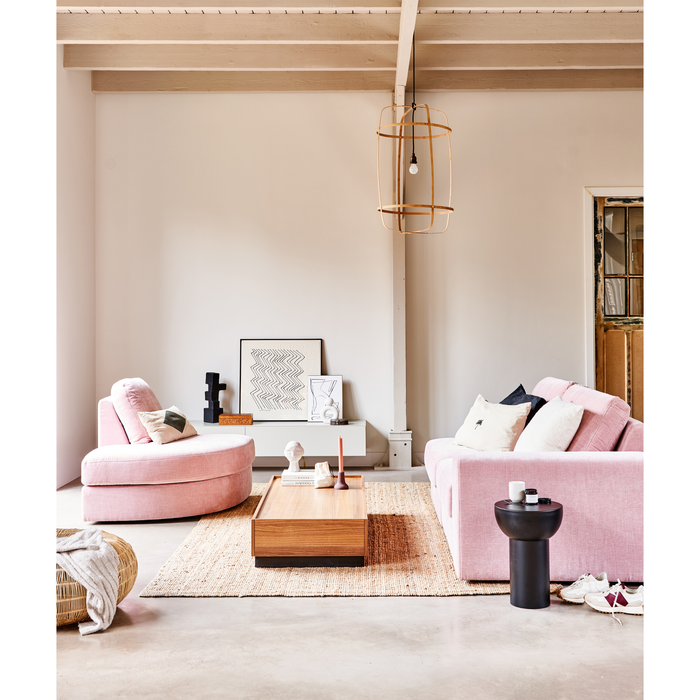 vtwonen Family 1-Zits Bank Element Ronde Hoek Links - Polyester -Roze