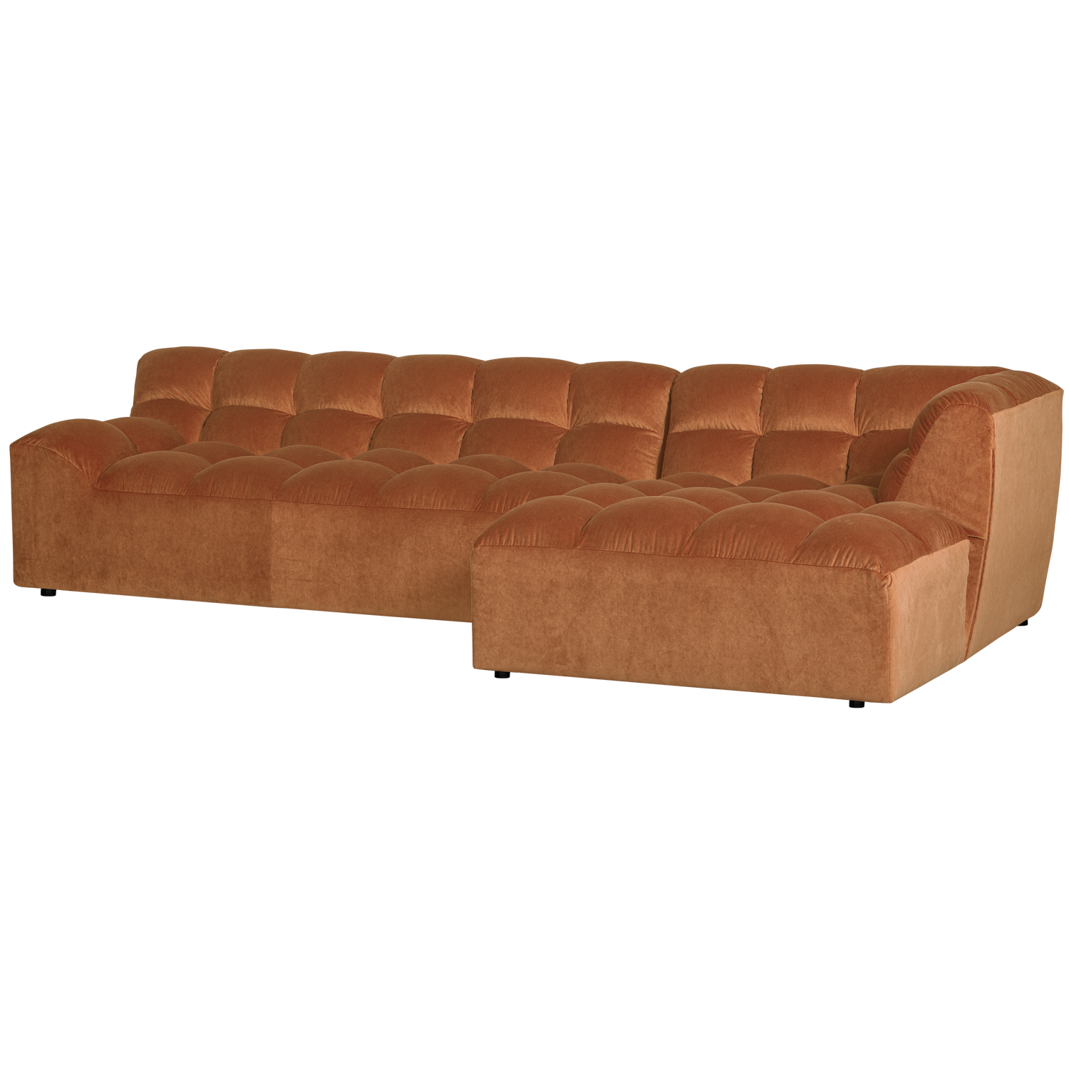 WOOOD Allure Chaise Longue Bank Rechts - Fluweel - Terra - 79x324x165
