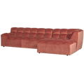 WOOOD Allure Chaise Longue Bank Rechts - Fluweel - Blush - 79x324x165