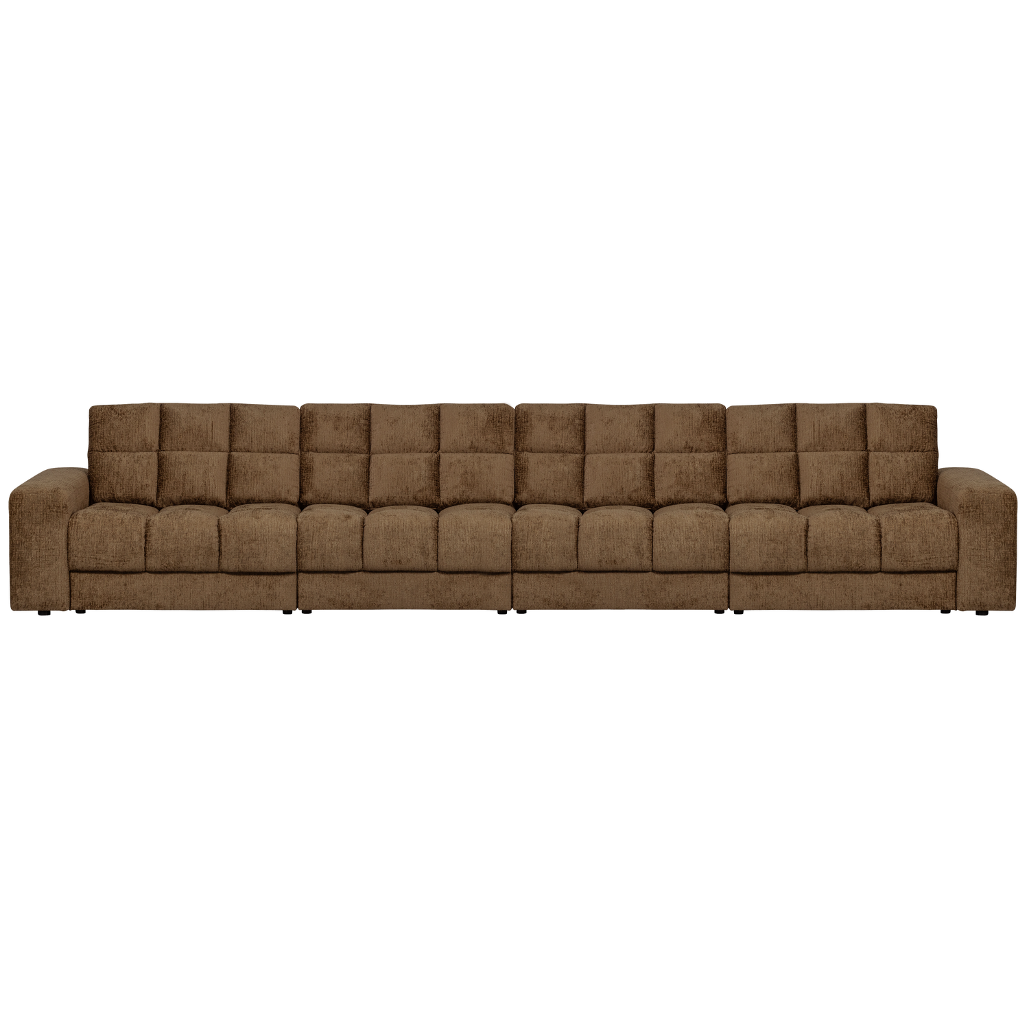 WOOOD Second Date 4-zits Bank - Structure Velvet - Brass