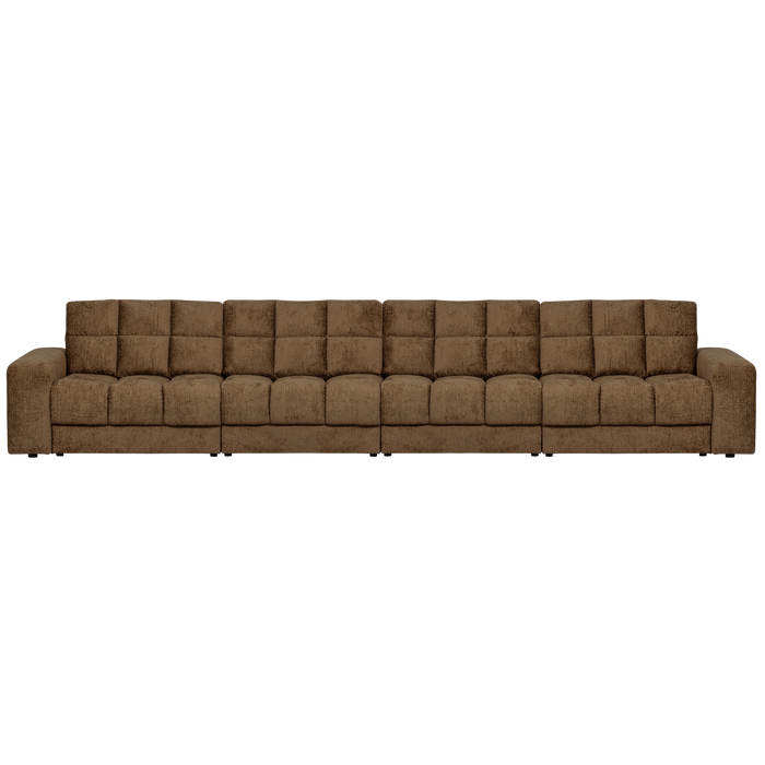 WOOOD Second Date 4-zits Bank - Structure Velvet - Brass