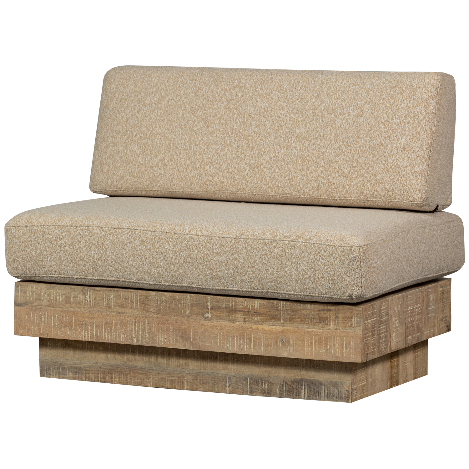 WOOOD Balk Muurbankje Incl. Kussens - Hout - Naturel - 87x107x66