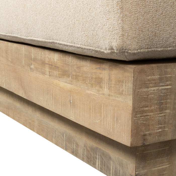 WOOOD Balk Muurbankje Incl. Kussens - Hout - Naturel - 87x107x66