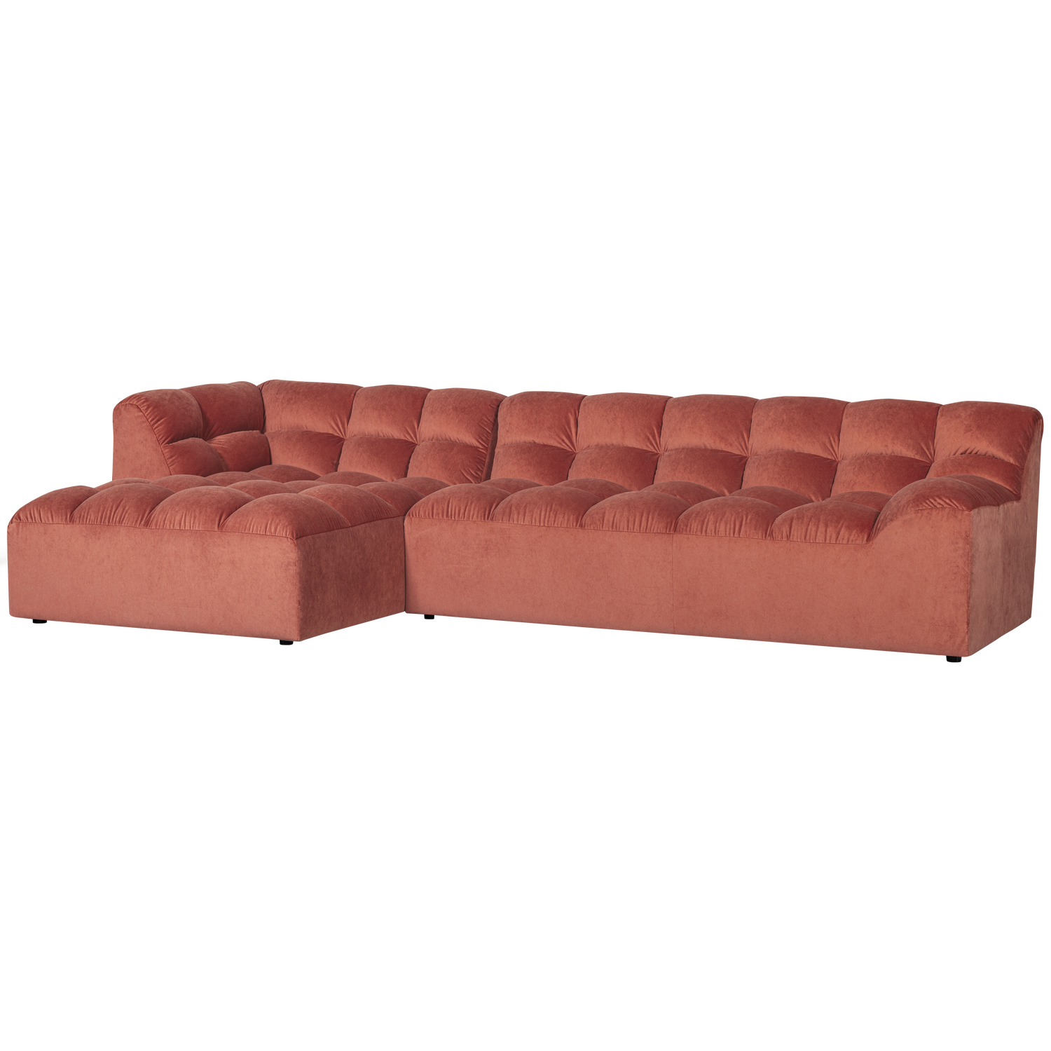 WOOOD Allure Chaise Longue Bank Links - Fluweel - Blush - 79x324x165