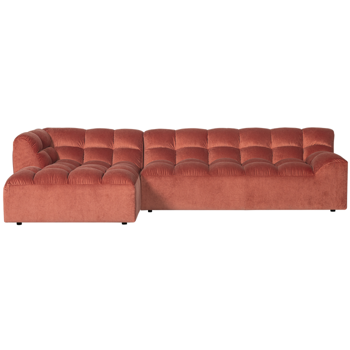 WOOOD Allure Chaise Longue Bank Links - Fluweel - Blush - 79x324x165