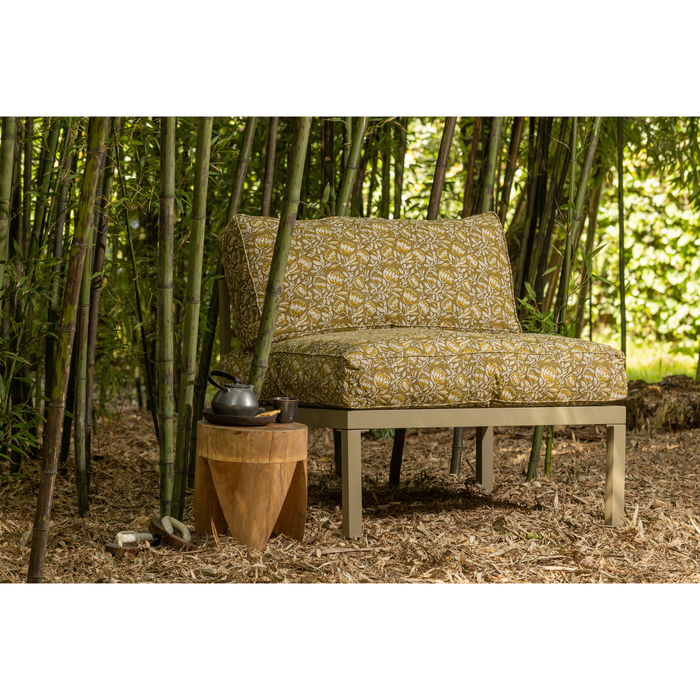 WOOOD Bloom Zit-|Rugkussen - Katoen - Groen - 90x40x14|90x80x14