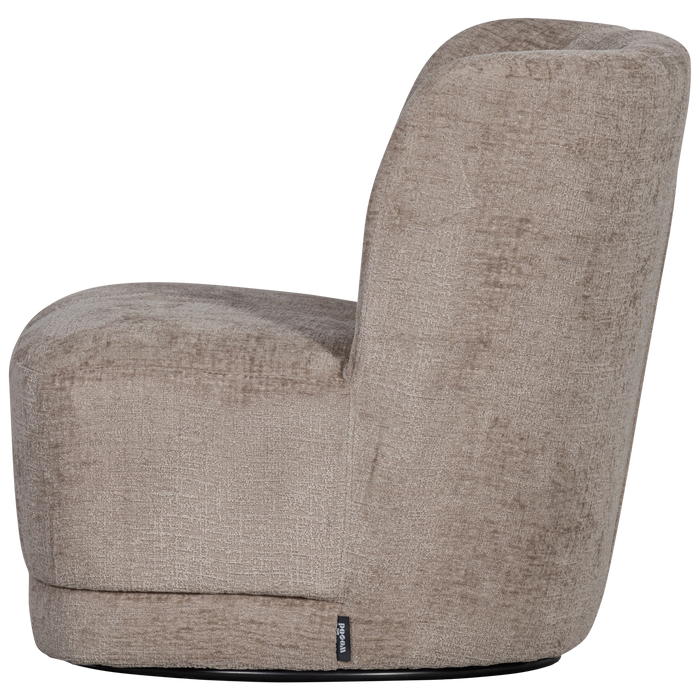 WOOOD Atty Draaifauteuil - Polyester - Zand - 75x74x65