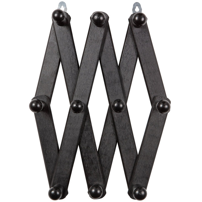 WOOOD Levin Gevouwen Kapstok - Hout - Zwart - Set van 2