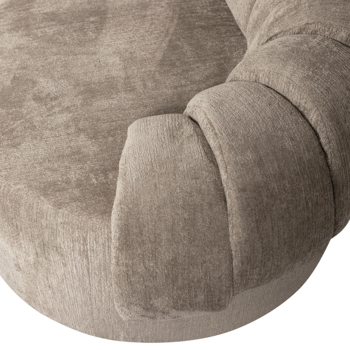 WOOOD Croissant Hoekbank - Polyester - Zand - 83x260x260