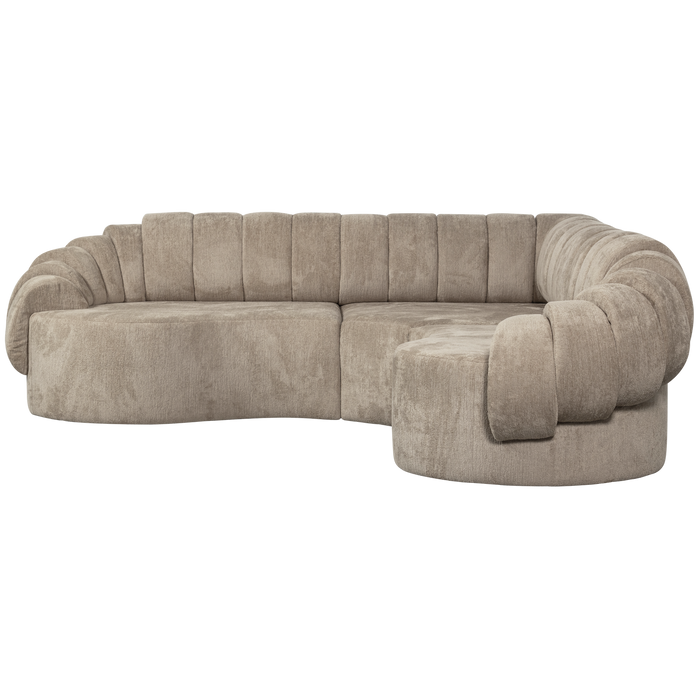 WOOOD Croissant Hoekbank - Polyester - Zand - 83x260x260