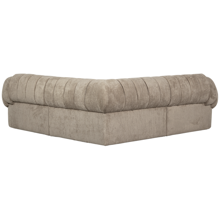 WOOOD Croissant Hoekbank - Polyester - Zand - 83x260x260