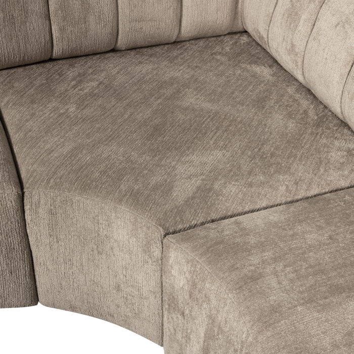 WOOOD Croissant Hoekbank - Polyester - Zand - 83x260x260