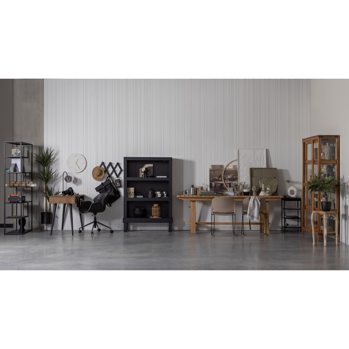 WOOOD Bonk Open Kast - Grenen - Zwart - 160x103x37