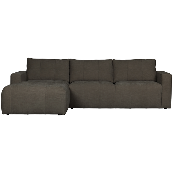 vtwonen Bar Chaise Longue Links - Stof - Antraciet - 87x280x170