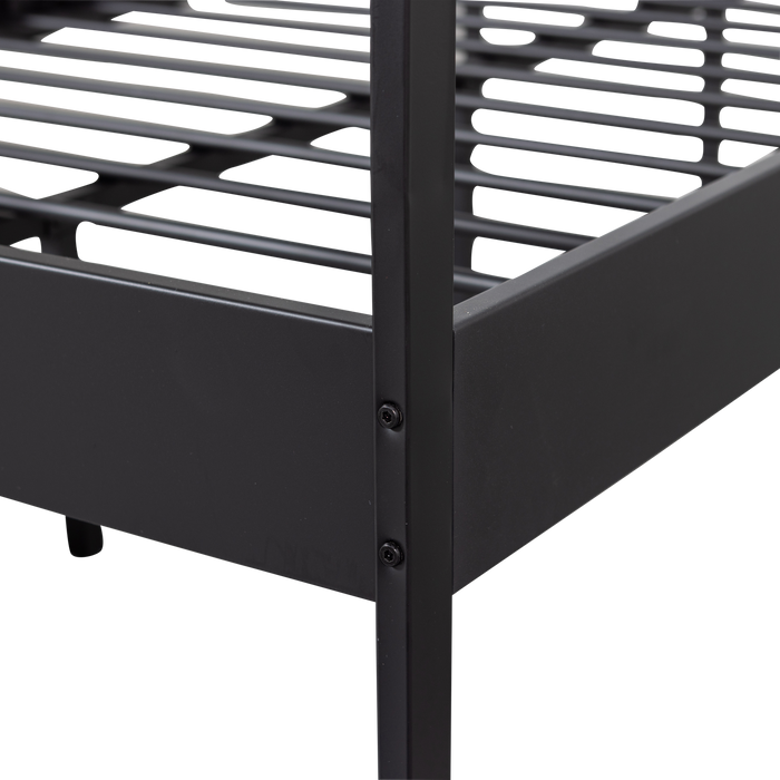 Woood Mees Bed Twijfelaar - Zwart - 120x200 cm