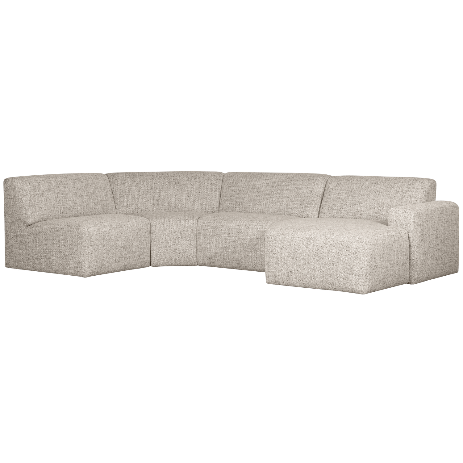 WOOOD Avelon U-Bank - Polyester - Naturel Melange - 78x315x205