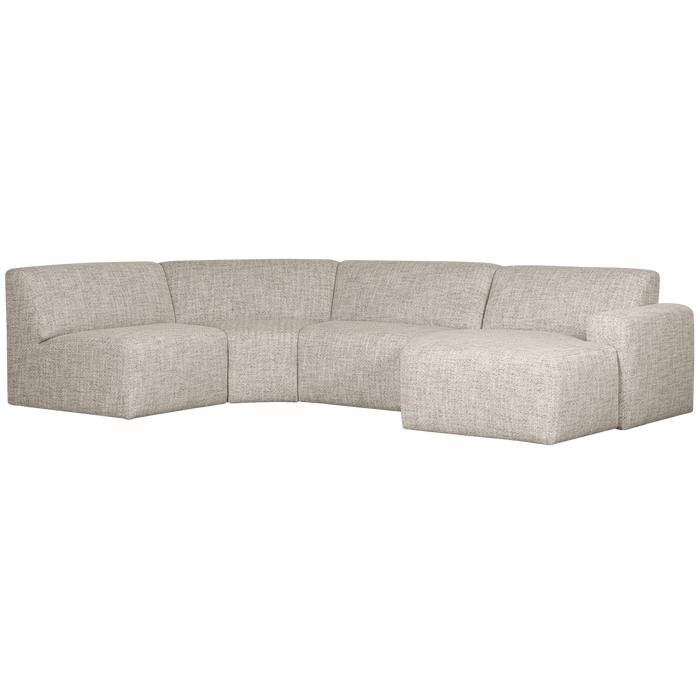 WOOOD Avelon U-Bank - Polyester - Naturel Melange - 78x315x205