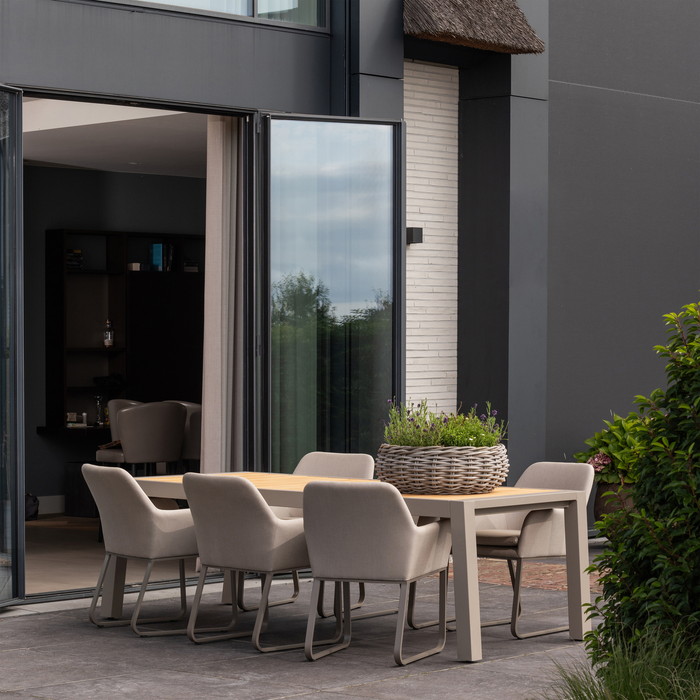 WOOOD Sulphur Tuintafel - Hout|Aluminium - Zand - 75x220x100